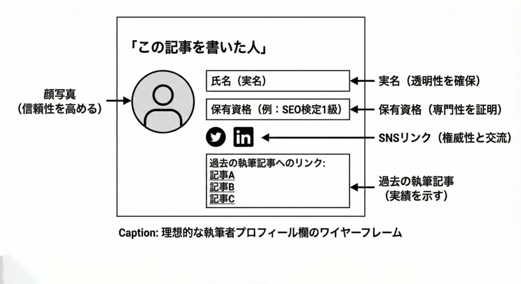 SEO効果を高める執筆者プロフィール欄の構成要素